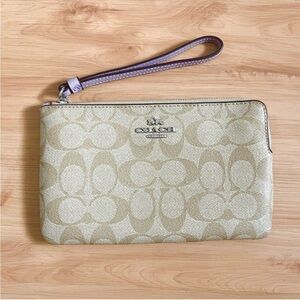Coach Large Corner Zip Wristlet In Signature Canvas # 6648